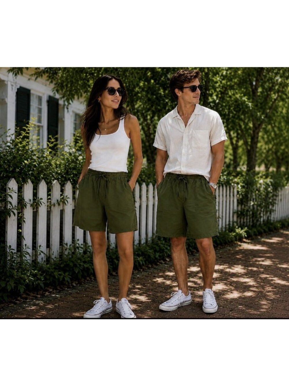 Dr Flax European 100% Linen Bermuda Shorts Mens or Womens S/M Green Pockets NEW